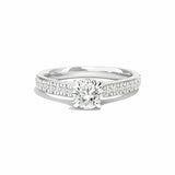 1.8ct Engagement Ring Round Cut Diamond Solitaire with Accent 14k WhiteGold Over