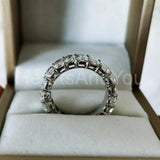 4ct Radiant Cut Simulated Diamond Iced Full Eternity Band 14k White Gold Plated