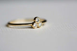 0.4ct Round Cut Diamond Engagement Ring 14k YellowGold Finish Minimalist Trilogy