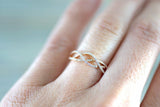 Infinity Wedding Ring Band 1.5ct Round Cut VVS1D Diamond 14k Rose Gold Finish