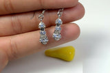 1ct Drop Earrings Round Cut Blue Tanzanite Women Sandal 14k White Gold Finish