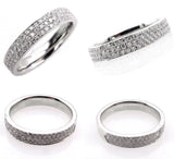 3Ct Round Brilliant Cut Diamond 3 Row Eternity Wedding Band 18K White Gold Over