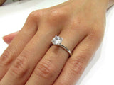 1ct Round Diamond Engagement Ring Classic Solitaire Women 14k White Gold Finish