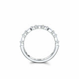 Stackable Petite Minimal Wedding Band 0.48ct Marquise Diamond 14k WhiteGold Over