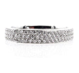 3Ct Round Brilliant Cut Diamond 3 Row Eternity Wedding Band 18K White Gold Over