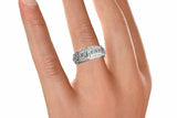 5.2ct Princess Cut Diamond Wedding Ring Band 3 Row Eternity 14k WhiteGold Finish