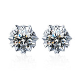 2ct Round Cut VVS1D Diamond Halo Solitaire Stud Earrings 18k White Gold Finish