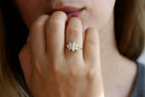 2.1ct Pear Cut VVS1D Diamond Engagement Ring 14k Yellow Gold Over Cluster Floral