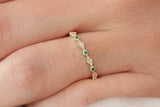 0.6ct Round Cut Green Emerald Full Eternity Wedding Band 14k Yellow Gold Finish