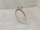 2ct Princess Diamond Engagement Ring Round Accent Solitaire 14k Rose Gold Finish