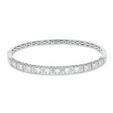 10ct Emerald Cut Diamond Cocktail Cuff Bangle Bracelet 14K White Gold Finish