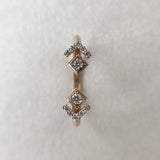 Open Cuff Minimalist Engagement Ring 1ct Round Cut Diamond 14k Rose Gold Finish