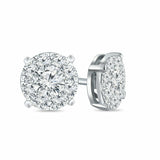 2Ct Round Cut Diamond Elegant Cluster Stud Earrings Women 14K White Gold Finish