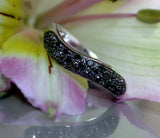 2Ct Round Cut Black Curved Cluster Engagement Ring Band 14K White Gold Finish