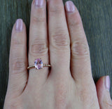 1ct Oval Cut Pink Sapphire Engagement Ring 14k Rose Gold Finish Rope Solitaire