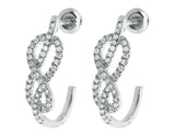 0.37ct Round Cut VVS1 Diamond Infinity Style Drop Earrings 14k White Gold Finish