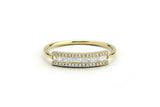 Three Row Minimalist Wedding Band 1.5ct Baguette Cut Diamond 14k YellowGold Over