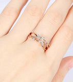 1.5ct Round Cut Diamond Engagement Ring Floral Cluster Twig 14k Rose Gold Finish