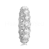 2ct Round Cut Moissanite Iced Full Eternity Wedding Band 14k White Gold Plated