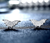 0.5ct Round Cut Diamond Flying Bat Design Stud Earrings 14k White Gold Finish