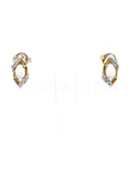 0.01ct Round Cut Moissanite Hollow Party Stud Earrings 14k Yellow Gold Plated