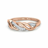 1Ct Round Cut Diamond Trendy Twist Curves Wedding Band Ring 14K Rose Gold Finish