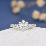 1.2ct Round Cut Diamond Engagement Ring 14k White Gold Finish Unique Infinity