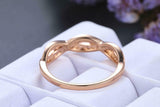 1.1ct Round Cut Black White Diamond Wedding Band Infinity 14k Rose Gold Finish