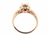 3Ct Round Cut Peach Morganite Diamond Halo Engagement Ring 18K Rose Gold Finish