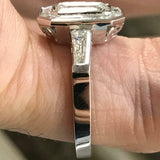 5ct Emerald Cut Diamond Engagement Ring Art Deco 14k White Gold Finish