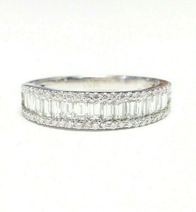 5Ct Baguette Cut Diamond Half Eternity Gatsby Wedding Band 14K White Gold Finish