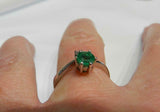 2ct Round Cut Green Emerald Two Stone Bypass Engagement Ring 14k White Gold Over