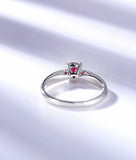 1.2ct Round Cut Ruby Engagement Ring Solitaire with Accent 14k White Gold Finish