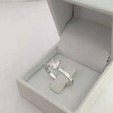 1ct Princess Cut Diamond Classic Proposal Solitaire Ring 14k White Gold Finish