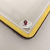 1.2ct Engagement Ring Oval Cut Pink Ruby Filigree 14k White Gold Finish