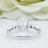 2ct Round Cut VVS1 Diamond Solitaire Bezel Set Accent Ring 14k White Gold Finish