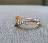 1Ct Marquise Cut Diamond Minimalist Slim Engagement Ring 14K Yellow Gold Finish