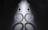 2.3ct Round Black Diamond Elegant Round Shape Drop Earrings 14k WhiteGold Finish