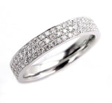 3Ct Round Brilliant Cut Diamond 3 Row Eternity Wedding Band 18K White Gold Over