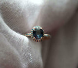 2ct Oval Cut London Blue Topaz Engagement Ring Halo Solitaire 14k Rose Gold Over