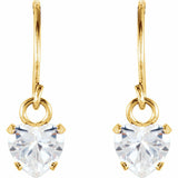 0.5ct Heart Cut VVS1 D Diamond Drop Stud Earrings Women 14k Yellow Gold Finish