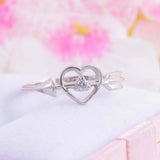 0.15ct Round Cut Diamond Engagement Ring Heart Arrow Promise 14k White Gold Over