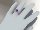 2ct Round Cut Purple Amethyst Milgrain Accent Bridal Set Ring 14k Rose Gold Over