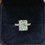 2Ct Radiant Diamond Solitaire with Accents Engagement Ring 14K White Gold Finish