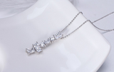 2.3ct Radiant Cut Diamond Brilliant Long Pendant with Chain 14k WhiteGold Finish