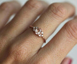 1ct Oval Cut Peach Morganite Engagement Ring 14k RoseGold Over Minimalist Petite