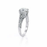 2ct Round Diamond Engagement Ring Milgrain Solitaire Filigree 14k WhiteGold Over