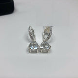 2.2Ct Trillion Cut VVS1 Diamond Leverback Dangle Earrings 14K White Gold Finish