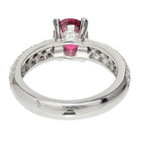 2.4ct Oval Cut Pink Ruby Engagement Ring Accents Solitaire 14k White Gold Finish