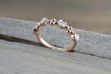 0.4ct Round Cut Diamond Wedding Band 14k Rose Gold Finish Bezel Set Minimalist